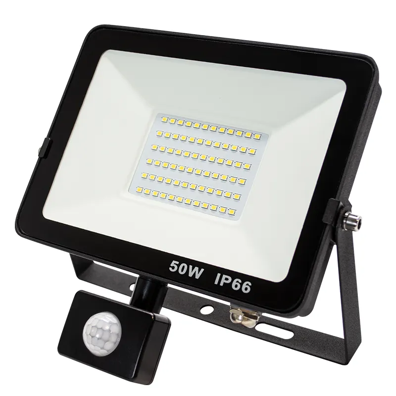 Luzes IP65 à prova d'água para projetor, holofote LED para projetor, 500w, crepúsculo e amanhecer, 10w, 20w, 30w, 50w, Pir, sensor de movimento, luz de inundação