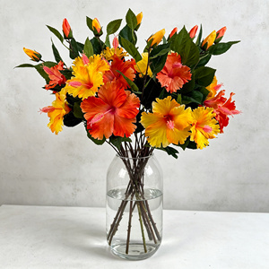 Fleurs artificielles d'<span class=keywords><strong>hibiscus</strong></span> tropicales à tige unique en soie, fausses fleurs <span class=keywords><strong>de</strong></span> malli pour vase <span class=keywords><strong>de</strong></span> maison, décoration florale <span class=keywords><strong>de</strong></span> table <span class=keywords><strong>de</strong></span> mariage et toile <span class=keywords><strong>de</strong></span> fond - Product Image 1
