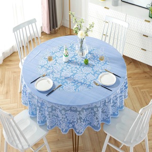 Disposable Waterproof Plastic <strong>protection</strong> 72" Picnic Round <strong>Table</strong> Covers for Events Wedding Decoration with Custom logo - Product Image 2