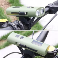 Lampe avant de vélo LED ABS rechargeable par USB Green Light 1000LM, lumière du jour, indice de protection IP65, faisceau réglable 800-900M, batterie 18650, rouge