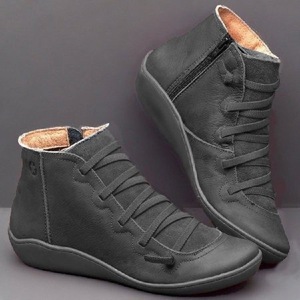 الجملة زائد حجم أحذية نسائية الخريف جديد ليوبارد الأحذية شعبية 40-43 حجم النساء حذاء بوت بطول الكاحل - Product Image 1
