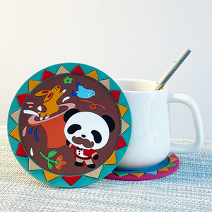 Dessous de verre personnalisés de conception personnelle en caoutchouc de silicone pour boire une tasse à café - Product Image 1