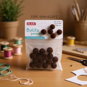 Ilan <b>Wool</b> Pompom 1.5 Cm <b>Brown</b> Color Craft Decorations - Product Image 3