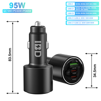 Chargeur de voiture portable ultra-rapide en alliage d'aluminium personnalisé QC3.0 95W 65W 30W Type-C avec SCP pour écouteurs et téléphone