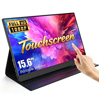 Moniteur portable OEM personnalisé 15,6 pouces 1080P IPS tactile, protection des yeux, écran anti-lumière bleue, interface Type-C et haut-parleurs intégrés
