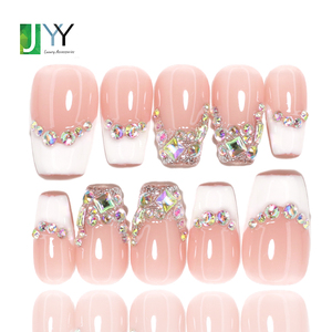 <span class=keywords><strong>Faux</strong></span> <span class=keywords><strong>ongles</strong></span> 3D à presser, style French Manucure, faits main en acrylique, luxe, avec diamants, en gel, vente en gros, haute qualité, élégants, pour femmes - Product Image 2