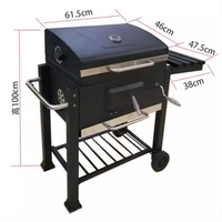Gril à charbon de bois populaire BBQ Barrel avec table d'appoint Gril de barbecue extérieur pour patio et fêtes d'arrière-cour