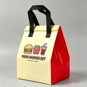 Sac de livraison alimentaire isotherme personnalisé en PP non tissé, imperméable et laminé, pour la livraison rapide de repas à emporter et l'emballage de déjeuners. - Product Image 3