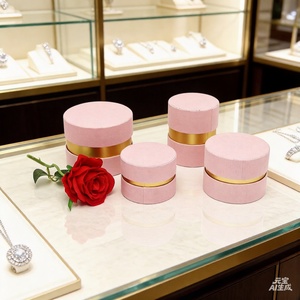 Biodegradable Custom Luxury Velvet Candy <b>Gift</b> Paper Tube Packaging Ribbon Wedding <b>Round</b> Tube <b>Gift</b> <b>Box</b> for Jewelry - Product Image 3