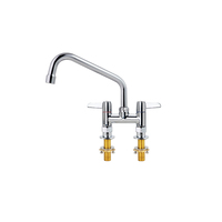 Robinet de cuisine commercial à double poignée en laiton purificateur de pont robinet d'évier tuyau de 6-14 pouces Design moderne pour bassin de cuisine