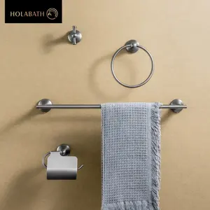 Ensemble d'accessoires de salle de bain, porte-serviettes mural en acier inoxydable, noir mat