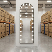 Miroir LED Hollywood pleine longueur 63x16 pouces, miroir de maquillage lumineux arqué à intensité réglable pour la vente en gros commerciale par Joystar