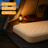 Matelas pneumatique de glamping moderne de luxe avec grande capacité de charge, lit de camping surélevé extra épais pour le couchage en tente extérieure