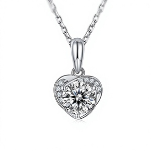 Collier en argent S925 avec grand pendentif <span class=keywords><strong>Carla</strong></span> Mosan Moissanite pour femme, design simple et polyvalent, sans chaîne, nouveau bijou de niche - Product Image 1