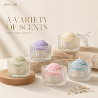 Bougie parfumée à la crème glacée personnalisée, 60g, pot en verre, bougie dessert pour cadeau, vente au détail, étiquette privée, mélange de parfums, vente en gros, OEM, ODM
