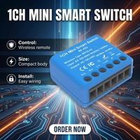 Interrupteur intelligent WiFi SIXWGH Mini, système de maison intelligente, commande vocale Alexa/Google Home, 2 voies, 10A, 240V, fonction de minuterie, CE/FCC, 220V, IP22