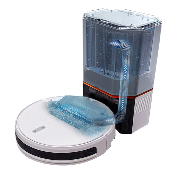 Robot Floor Mop Carpet Shampooer with Self-Empty Base