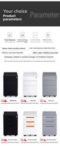 Armadio Archivio in Ferro Stile Americano con Tre Cassetti, Regolabile, Mobile, con Serratura, Basso, per Ufficio Commerciale - Product Image 6