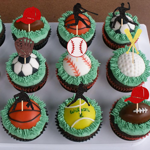 Décoration de Cupcake de Baseball à Paillettes pour Enfant, Accessoires de Fête d'Anniversaire, 24 Pièces - Product Image 6