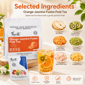 Thé aux fruits FD Fusion Orange <span class=keywords><strong>Jasmin</strong></span> avec cubes de kiwi, pêche et ananas lyophilisés - Product Image 3