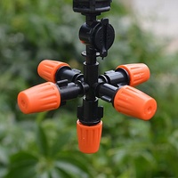 Micro-asperseur brumisateur à 5 sorties, pulvérisateur de brouillard en plastique, buse de pulvérisation suspendue pour l'irrigation des jardins et serres