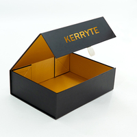 Boîtes Cadeaux Magnétiques Pliables en Carton Rigide Noir de Luxe, avec Fermeture Aimantée et Impression Personnalisée de Votre Logo