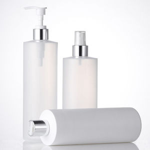 White Flat Shoulder Cylindrical Plastic Manual Press Liquid <b>Soap</b> Dispenser 400ML-500ML Hotel Use Refillable Modern Design - Product Image 3