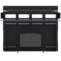 Panel Patch Fiber Optik Desain Tetap 1U 96F Baja Hitam Cold Rolled yang Dapat Disesuaikan, Tipe H, Pelat Fused, Konektor LC FM4H1, Garansi 30 Tahun