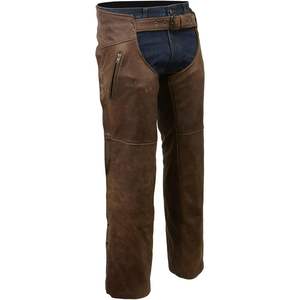 2025 hommes Vintage Crazy Horse cuir marron Chaps Snap Out thermique doublé moto Chap Auto course porter MLM5518 - Product Image 1