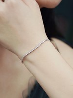 Bracelet de tennis en or massif 18k, vrai diamant, amour délicat, pour dames, fin, pur or, sans ternissement, réglable, dubaï