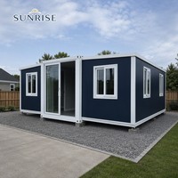 Maison pliante préfabriquée SUNRISE 20 pieds 40 pieds, conteneur extensible, villa mobile préfabriquée 40 pieds, 2, 3, 4, 5 chambres