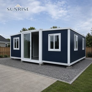 บ้านพับได้แบบตู้คอนเทนเนอร์ขนาด 20 ฟุต ขยายได้ถึง 40 ฟุต รุ่น SUNRISE บ้านสำเร็จรูปขนาด 40 ฟุต บ้านเคลื่อนที่สำเร็จรูปแบบวิลล่า 2 3 4 5 ห้องนอน - Product Image 1