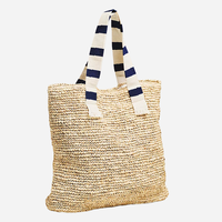 Sac fourre-tout en paille tressée pour femmes, rayures colorées, été, voyage, shopping, sac de plage personnalisé en raphia