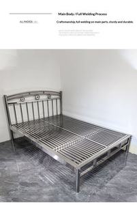 Sommier de <span class=keywords><strong>lit</strong></span> en métal avec roulettes universelles, grand espace de rangement, design simple, <span class=keywords><strong>grande</strong></span> base en métal - Product Image 4