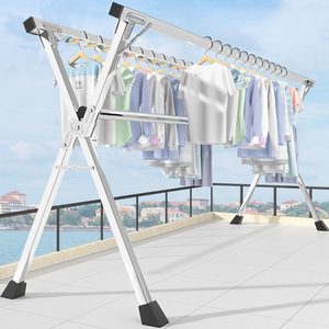 Stendibiancheria Pieghevole a Tre Ripiani in Acciaio Inox, Staccabile, per Uso Interno ed Esterno, Soggiorno e Bagno - Product Image 2