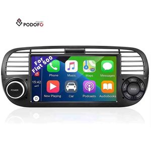 Podofo 7 ''Android Autoradio Autoradio avec Carplay & Android Auto GPS Wifi BT FM RDS HiFi Canbus pour <span class=keywords><strong>Fiat</strong></span> <span class=keywords><strong>500</strong></span> 2007-2015 - Product Image 1