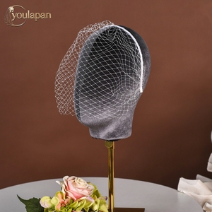 YouLaPan VA06A Voile de mariée en maille blanc et noir <span class=keywords><strong>avec</strong></span> bandeau, style cage à oiseaux, pour femmes, idéal pour les fêtes et mariages - Grande Vente - Product Image 5