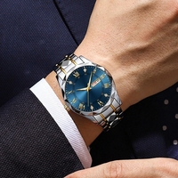 Montre d'affaires étanche en acier inoxydable avec mouvement à quartz, cadran à motif diamant de 41 mm, résistante à l'eau 30M, vente en gros d'usine