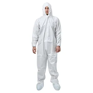 Junlong supplier of disposable SF 50g coveralls with boots type 5/6 approved for hospital