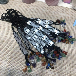 Pendentif tressé à la main en bandes de gypse naturel, porte-clés, boucle de sac, ornement suspendu pour <span class=keywords><strong>voiture</strong></span> en gravier, style transfrontalier Europe/Amérique - Product Image 4