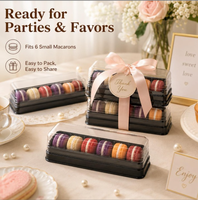 Boîte à macarons en plastique PET transparent de qualité alimentaire avec plateau intérieur pour pâtisserie, dessert, fête, emballage cadeau
