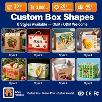 Caja de Cartón Corrugado Personalizada, Ecológica, Reciclable, con Laminado Mate a Todo Color, Troquelada, Plegable, para Regalos de Frutas