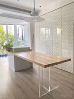 Pied de table suspendu en acrylique transparent, en forme de T, pour table à manger, bureau, îlot, ou support de bureau en ardoise