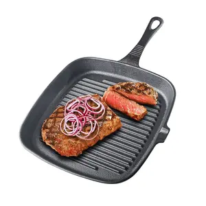 Solution Cast Iron square Fry Roasting Bbq Grill Griddle Pan For Amazon