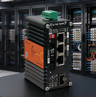 Mini Convertidor de Medios de Fibra Óptica SFP PoE Gigabit Inteligente con IA para Redes Ethernet Industriales
