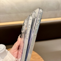 Étui de téléphone portable transparent avec paillettes magnétiques antichoc avec protection de l'objectif pour 16e/16/15/14/13/12/11 Pro Max