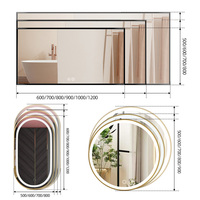 Espejo de Baño LED Cálido con Forma de Luna Creciente KIDOIR ODM, Antivaho, Táctil, Regulable, Diseño Único, Espejo Redondo para Tocador, Proveedor Mayorista