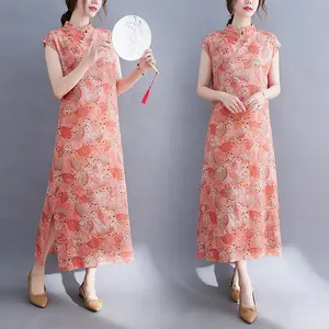 नई आगमन कपास cheongsam महिलाओं चीन cheongsam आकस्मिक सनी cheongsam पोशाक