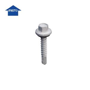 DIN7504 #12*2 "<span class=keywords><strong>Ind</strong></span>。六角カップフランジヘッド自己掘削SDS金属ルーフィングねじEPDMワッシャー付きシルバーRuspert 1000時間 - Product Image 1