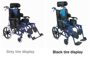 Silla de ruedas manual pediátrica de aluminio ultraligera para niños con parálisis cerebral, - Product Image 4